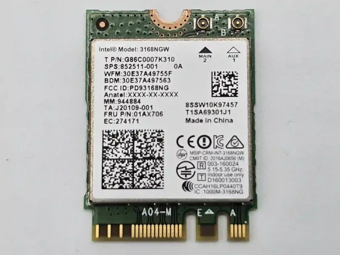 Intel 3168NGW laptop wifi wireless card